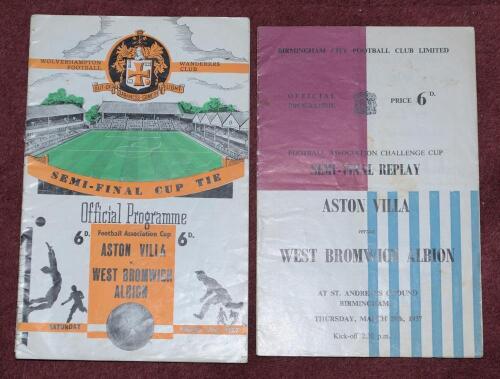 Aston Villa F.C. &lsquo;F.A. Cup Winners&rsquo; Season 1956/57. Almost complete run of twenty six away programmes for the season including League and Cup matches. Includes the semi-final and replay v West Bromwich Albion, the Final v Manchester United and the league 