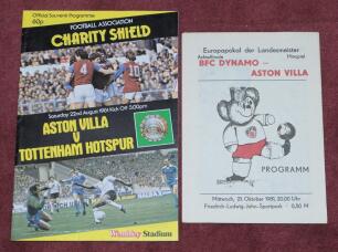 Aston Villa F.C. Season 1980/81 and 1981/82. &lsquo;Division One Champions and European Cup Winners&rsquo;. Almost complete runs of away programmes for the two seasons, including League, Cup and European matches. Season 1980/81 (24 programmes) and 1981/82 (34 program