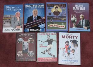 Aston Villa F.C. Good selection of books, histories, guides, biographies on the club. Books include a signed copy of &lsquo;Going for Goal&rsquo;. Peter McParland 1960, signed to title page by McParland, &lsquo;Aston Villa, the first hundred and fifty years&rsquo;, Farrelly, Abb