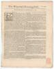 &lsquo;The Whitehall Evening-Post&rsquo;. Original early four page tabloid size newspaper for &lsquo;Thursday July 19, to Saturday, July 21, 1733&rsquo;. Sold by J. Roberts near the Oxford Arms in Warwick Lane, London. Starting on page two column 2 and following is a short repor