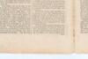 &lsquo;The Old Whig: or the Consistent Protestant&rsquo;. Original early four page tabloid size newspaper for 24th June 1737. Sold by J. Roberts near the Oxford Arms in Warwick Lane, London. Starting on page two column 3 and following is a report of a cricket match, - 2