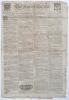 &lsquo;The Kentish Gazette&rsquo;. Original early four page broadsheet newspaper for 2nd- 6th July 1790. Printed by Simmons and Kirkby of Canterbury. Page one column 2 features a &lsquo;Cricketing&rsquo; announcement with an attractive woodcut image of a match, often seen in Ken