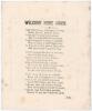 Albert Craig &lsquo;The Surrey Poet&rsquo;. &lsquo;Welcome Home Again&rsquo;. Original poem in three stanzas by Albert Craig printed on plain page welcoming the start of the new cricket season and the impending Australian tour to England. To the verso is an advertisement for F.H