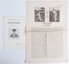 Yorkshire. Wilfred Rhodes 1877-1973. Printed four page brochure for the Memorial Service to Wilfred Rhodes held at Bramall Lane, Sheffield, 4th August 1973. Published by the Northern Cricket Society, stamped no. 89. Padwick 7995. Good condition. Sold with