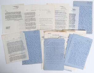 &lsquo;The Altham-Bradman Letters&rsquo;. A collection of twenty three original typed, copy and handwritten letters between Harry Altham and Don Bradman covering the period August 1958 to June 1963, and three other documents including minutes of meetings running up t