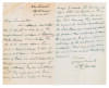 William Henry Moule. Victoria & Australia 1878-1886. Handwritten two page letter in ink to Hugh Trumble. the letter dated 26th October 1925. The letter headed &lsquo;Law Courts, Melbourne&rsquo; in ink. Moule is writing to Trumble, on behalf of his wife, if the Melbo