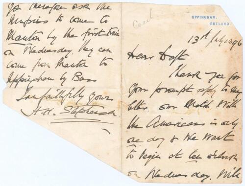 Heathfield Harman &lsquo;H.H.&rsquo; Stephenson. Surrey & England 1853-1871. A selection of ephemera relating to Stephenson, collected by Irving Rosenwater and contained in a large yellow envelope neatly annotated by Rosenwater to the front. Contents include an origi