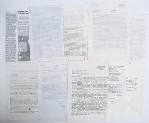 Don Bradman. A fascinating collection of correspondence between Bradman and Christopher Martin-Jenkins, then editor of &lsquo;The Cricketer&rsquo; magazine relating to short-pitch bowling. The first letter is a response to an editorial in the October 1984 issue of &lsquo;T