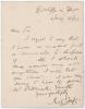 Richard Daft. Nottinghamshire 1858-1891. Single page note written in ink on small stiff card from Daft to the dealer and collector, Alfred Gaston. Dated 19th January 1899, Daft states &lsquo;I regret to say that I have no cricket prints or annuals to dispose of