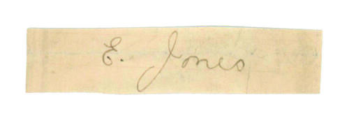 Ernest Jones. South Australia, Western Australia & Australia 1892-1908. Pencil signature of Jones on paper piece, laid down. Slight soiling, good condition