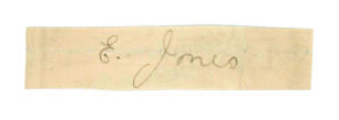 Ernest Jones. South Australia, Western Australia & Australia 1892-1908. Pencil signature of Jones on paper piece, laid down. Slight soiling, good condition