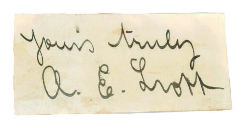Albert Edwin Trott. Victoria, Middlesex, London County, Australia & England 1892-1910. Excellent ink signature of Trott, signed &lsquo;Yours truly&rsquo;, on paper piece, laid down. Rare early signature