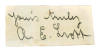 Albert Edwin Trott. Victoria, Middlesex, London County, Australia & England 1892-1910. Excellent ink signature of Trott, signed &lsquo;Yours truly&rsquo;, on paper piece, laid down. Rare early signature