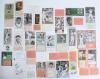 India Test cricketers 1950s-2000s. A large selection of eighty signatures of Indian Test cricketers, mainly modern, signed to cards or on pieces laid down, the majority with accompanying cutting image of the featured player. From the collection of Krish R