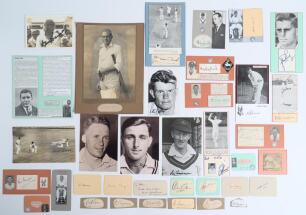 South Africa Test and international cricketers 1930s-2010s. A large selection of over one hundred and eighty signatures of international South African cricketers signed to plain cards of various sizes or on pieces laid down with accompanying cutting image