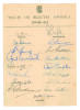M.C.C. tour of South Africa 1948/49. Official autograph sheet fully signed in ink by all seventeen members of the touring party including the Manager, Green. Players&rsquo; signatures are Mann (Captain), Griffith, Palmer, Hutton, Washbrook, Evans, Tremlett, Gla