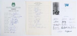 Australia state tours to Zimbabwe 1995/96 & 1987/88. Two official autograph sheets for tours, both fully signed by the listed tour members. One for the Tasmania tour to Zimbabwe on Bulawayo Athletic Club letterhead, 14 signatures including Boon (Captain),