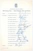 New Zealand tour to England 1969. Official New Zealand Cricket Council autograph sheet with printed title and players&rsquo; names, fully signed in ink by all seventeen listed members of the New Zealand touring party. Signatures are Dowling (Captain), Pollard, 