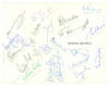 Indian v Pakistan and Australia. Season 1979/80. A Christmas card featuring a tiger cub to the front cover signed in ink by twenty one Indian players. Signatures include Gavaskar, Amarnath, Bedi, Sharma, Binny, Prasanna, Kirmani, Kapil Dev etc. Good condi
