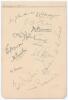 Glamorgan C.C.C. c.1933/34. Album page nicely signed in ink by thirteen members of the Glamorgan team. Handwritten title in ink &lsquo;Glamorgan v Warwick&rsquo;. Signatures are Turnbull (Captain), W.G. Morgan, Clay, D. Davies, Jenkins, Smart, E. Davies, Brierley, D