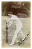 Gordon Charles White, Transvaal & South Africa, 1902-1912. Early sepia real photograph postcard of White, full length, stood at the wicket in batting pose. Nicely signed by White in black ink. Foster of Brighton. Postally unused. Good/very good condition