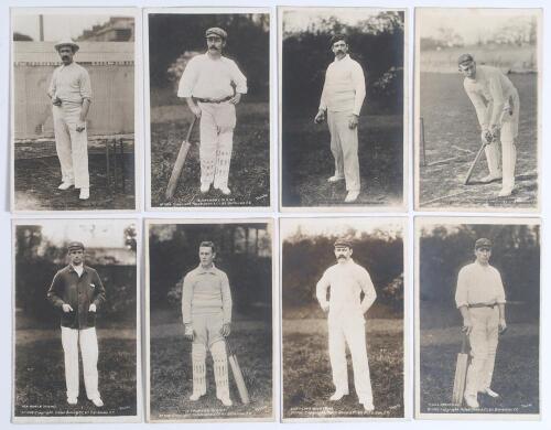 Australia tour to England 1905. A full set of sixteen original sepia real photograph postcards of the Australian cricketers and team who toured England in 1905. Each player is depicted standing full length in cricket attire, some in blazers, in various po