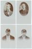 Australia early 1900s. Two early sepia real photograph postcards of studio portraits of Australians, one of Victor Trumper, the other of Albert &lsquo;Tibby&rsquo; Cotter. Both depicted head and shoulders in formal attire in oval cameo, c.1905. Sold with two further 