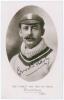 Ernest George Hayes. Surrey, London County, Leicestershire & England 1896-1926. Early mono real photograph postcard of Hayes, head and shoulders in cameo wearing Surrey cap. Nicely signed in black ink to the photograph by Hayes. &ldquo;Force&rdquo; Bat Series. Photo 