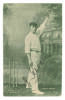 Wilfred Rhodes. Yorkshire & England 1898-1930. Mono printed postcard of Rhodes, full length, in bowling pose, wearing cap. Signed in black ink by Rhodes &lsquo;Studio&rsquo; portrait by Lindley. Some wear to edges and odd corner otherwise in good condition