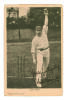 John Richmond Gunn. Nottinghamshire & England 1896-1925. Early printed postcard of Gunn, full length, in bowling pose at the wicket with ball in hand. Nicely signed &lsquo;&rsquo;Yours Faithfully John Gunn&rsquo;. Postally date stamped 1904 and addressed to Gunn with a req