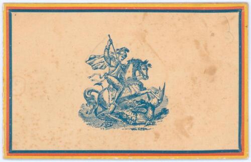 Alfred Percy &lsquo;Tich&rsquo; Freeman. Kent & England. 1914-1936. Official M.C.C. Christmas card from the M.C.C. tour of Australia 1928/29. Signed in ink to the inside by Freeman. Decorative covers in M.C.C. colours. Staining and age toning, otherwise in good condi