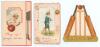 Victorian cricket greetings cards. Three attractive original colour Victorian greeting cards, two depicting boys at cricket. One titled &lsquo;Play up! for a fine old time&rsquo; to the front, &lsquo;and may you Score many successes&rsquo; to the inside with a boy batsman bowled