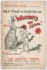 M.C.C. tour to Australia 1911/12. &lsquo;M.C.C. Tour in Australia. Warner&rsquo;s Team! 1911-12&rsquo;. Edited by F. Neville Piggott. The Cricket Press, London 1912. Original pictorial wrappers. Post-tour booklet comprising portraits of Warner, Douglas and Hobbs, biographi
