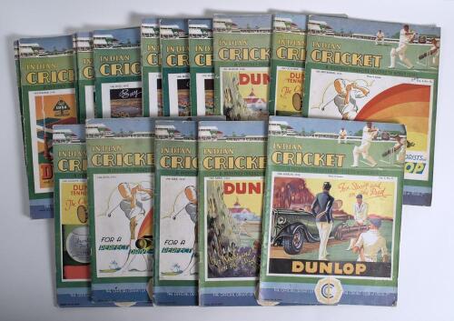 &lsquo;Indian Cricket. A Monthly Magazine Devoted To World Sport&rsquo;. The Official Organ of the Cricket Club of India Ltd. Twenty five loose issues of the magazine 1935 to 1939. The issues comprise March, April, May, July, August, September and October 1935, March
