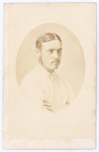George Frederick Grace. Gloucestershire & England 1870-1880. Original sepia carte de visite photograph of Fred Grace head and shoulders. Plain back. 2.5&rdquo;x4&rdquo;. Good condition