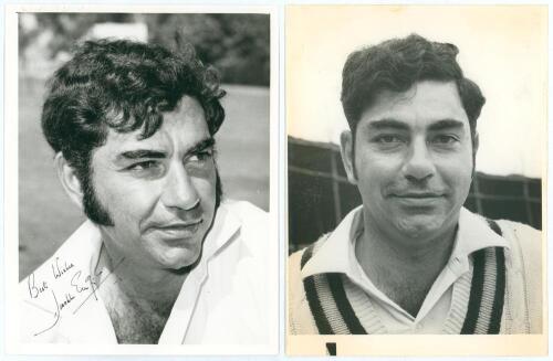 Farokh Manecksha Engineer. Bombay, Lancashire & India 1958-1976. Two original mono player portrait press photographs of Engineer depicted head and shoulders. One photograph by West Australian Newspapers signed to the photograph by Engineer. Slight wear to