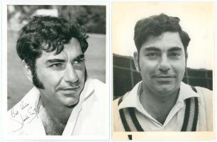 Farokh Manecksha Engineer. Bombay, Lancashire & India 1958-1976. Two original mono player portrait press photographs of Engineer depicted head and shoulders. One photograph by West Australian Newspapers signed to the photograph by Engineer. Slight wear to