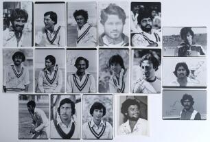 Pakistan tour of Australia 1981-1982. Collection of seventeen mono candid photographs of members the touring party, each signed by the player featured. Players include Imaran Khan, Majid Khan, Miandad, Nazar, Malik, Sarfraz, Wasim Raja, Zaheer, Wasim Bari