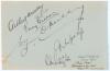 India tour to Australia 1947/48. Album page with handwritten annotation in ink to top corner &lsquo;The Indian Test Team Brisbane, 3.12.47&rsquo;. Nicely signed in black ink by eighteen members of the Indian touring party. Signatures include Amarnath (Captain), Phadk - 2