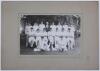 M.C.C. Tour of India 1933/34. Large rare official mono photograph of the M.C.C. team who toured India, seated and standing in rows and wearing cricket attire and tour caps. Players are Jardine (Captain), Walters, Elliott, Townsend, Nichols, Valentine, Gre
