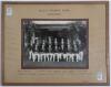 M.C.C. Tour of Pakistan 1955/56. Official mono photograph of the M.C.C. team who toured Pakistan, seated and standing in rows and wearing tour blazers. The photograph is laid down to official photographers mount. Nicely and fully signed in ink to the moun