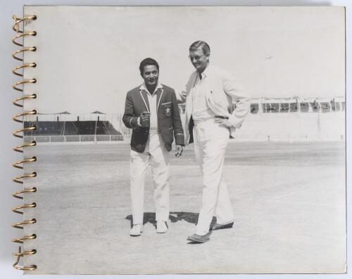 Commonwealth Team tour to Pakistan 1968. &lsquo;B.C.C.P. XI vs. Commonwealth XI 3rd and Final Test Match played at National Stadium Karachi (West Pakistan) on 29th, 30th, 31st March, and 1st April 1968. Large photograph album produced for the Karachi Cricket As