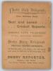 &lsquo;The Derbyshire Cricket Guide for season 1900&rsquo;. 5th Edition. Compiled by L.G. Wright and W.J. Piper Jun. Published by Baker & Hudson of Derby. Some minor soiling to original light brown wrappers, some rusting to staples otherwise in good condition. From t - 2