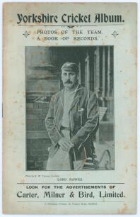 &lsquo;Yorkshire Cricket Album. Photos of the Team. A Book of Records&rsquo;. Printed by J. Whitham, Sheffield 1901. 16pp booklet comprising twelve pen portraits of Hawke, Jackson, Mitchell, Taylor, Milligan, Brown, Tunnicliffe, Denton, Hirst, Wainwright, Haigh, Rhod
