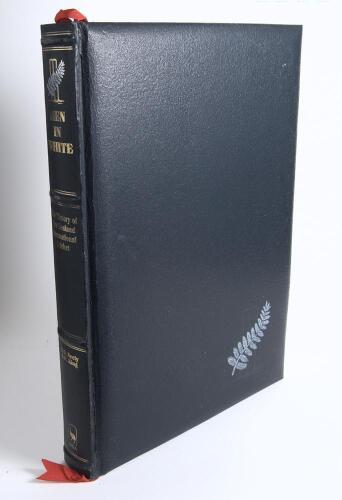 &lsquo;Men in White. The History of New Zealand International Cricket 1894-1985&rsquo;. Don Neely, Richard King and Francis Payne. Auckland 1986. Deluxe full leather bound limited collectors&rsquo; edition of 1200 copies, this copy being number 1101. The largest cricket bo