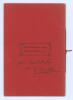 &lsquo;Indian Cricket Chronology and Memorabilia&rsquo;. F.S. Ashley-Cooper. Merritt and Hatcher 1911. Original red decorative paper wrappers with red cord to spine. 16pp. Limited edition of only thirty copies produced, this being no. 29. Limitation statement to rear - 2
