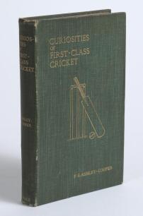 Curiosities of First-Class Cricket&rsquo;. F.S. Ashley Cooper. Edmund Seale, London 1901. &lsquo;Interleaved and signed&rsquo; limited edition of 100 copies, this being number 4, nicely signed in ink by Ashley-Cooper to the limitation label laid down to front endpaper with