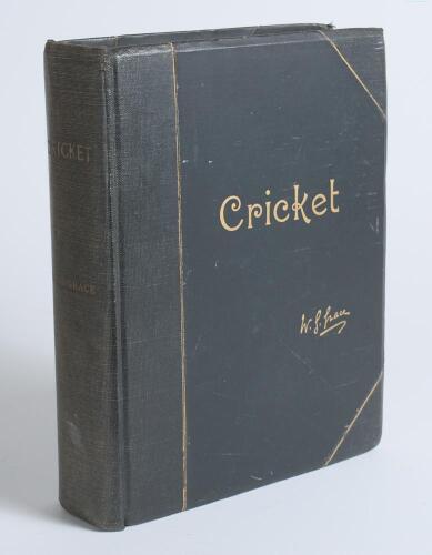 &lsquo;Cricket&rsquo;. W.G. Grace. Bristol 1891. &lsquo;Crown Quarto Edition de Luxe&rsquo; edition bound in black half leather, top edge gilt, other edges untrimmed. Original black boards with gilt lettering. Replacement spine. Limited de luxe edition of 652 numbered copies, si
