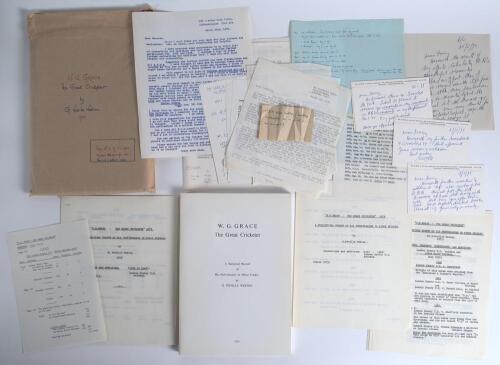 &lsquo;W.G. Grace The Great Cricketer. A Statistical Record of His Performances in Minor Cricket&rsquo;. G. Neville Weston. Privately printed 1973. Original stiffened white card wrappers with title printed to front. Limited edition of 50 copies printed, this being no