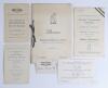 Warwickshire C.C.C. 1950-1953. Three official menus for dinners including a folding menu for &lsquo;The President&rsquo;s Invitation Dinner to Welcome the West Indies Touring Team&rsquo; held at Edgbaston, 9th August 1950. Official menu booklet for the &lsquo;Dinner in honour of